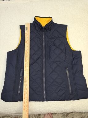 Lauren Ralph Lauren Navy And Yellow Reversible Puffer Active Vest.Womans Size Xl